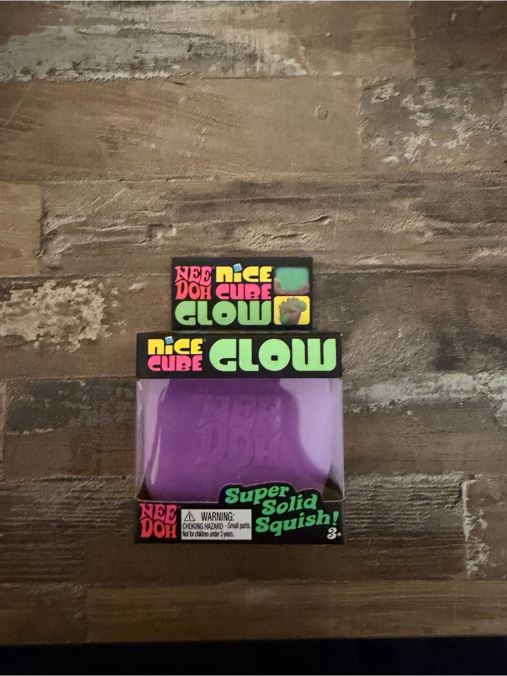 Needoh Nice Cube Glow - Purple Super Solid Squish